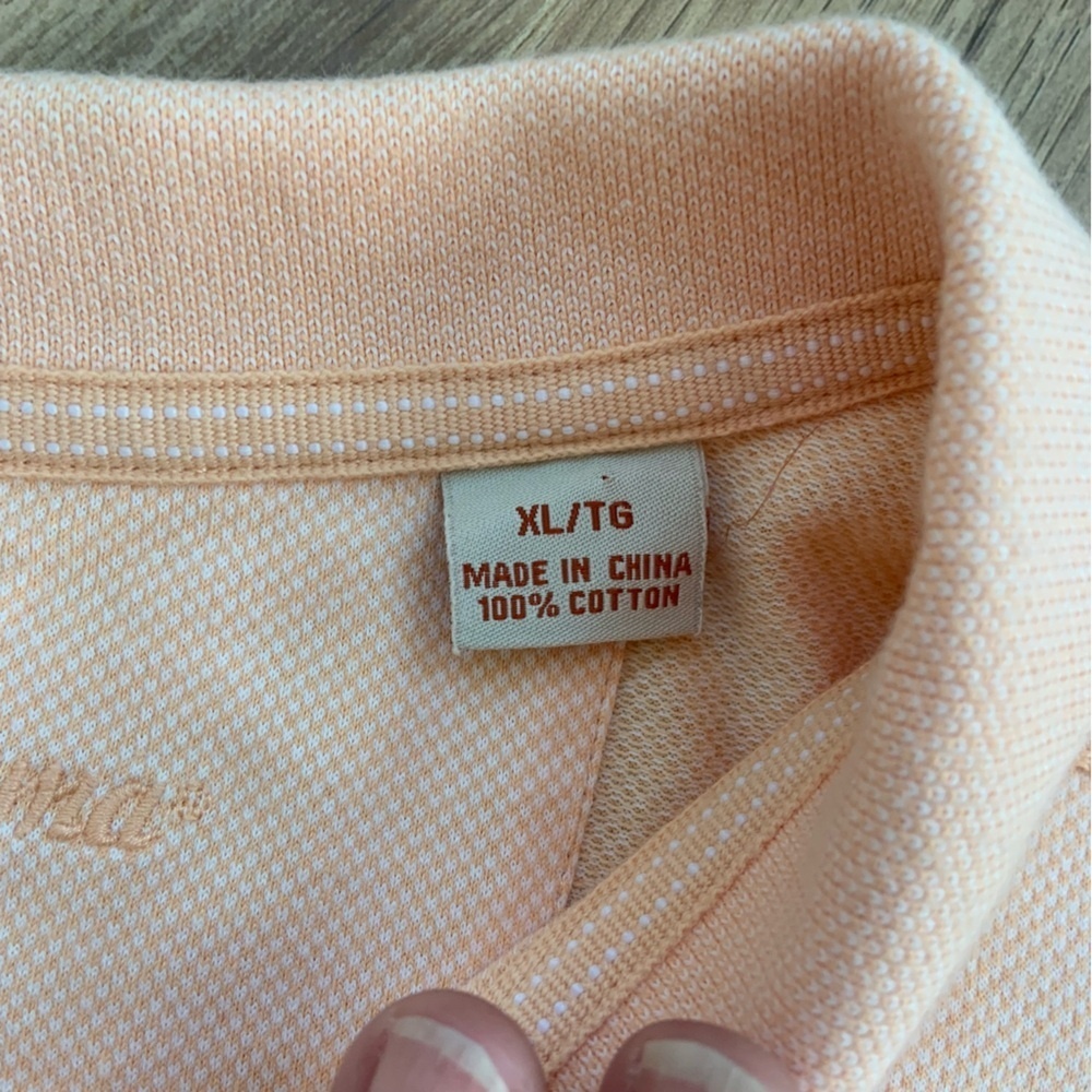 Like New‎ Tommy Bahama Peach Polo Shirt Size XL - Picture 3 of 10